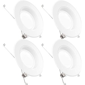lot 16149 image: Sunco Lighting 4 Pack Retrofit LED Recessed Lighting 6 Inch, 5000K Daylight, Dimmable Can Lights, Baffle Trim, 13W75W, 1050 LM, Damp Rated - ETL