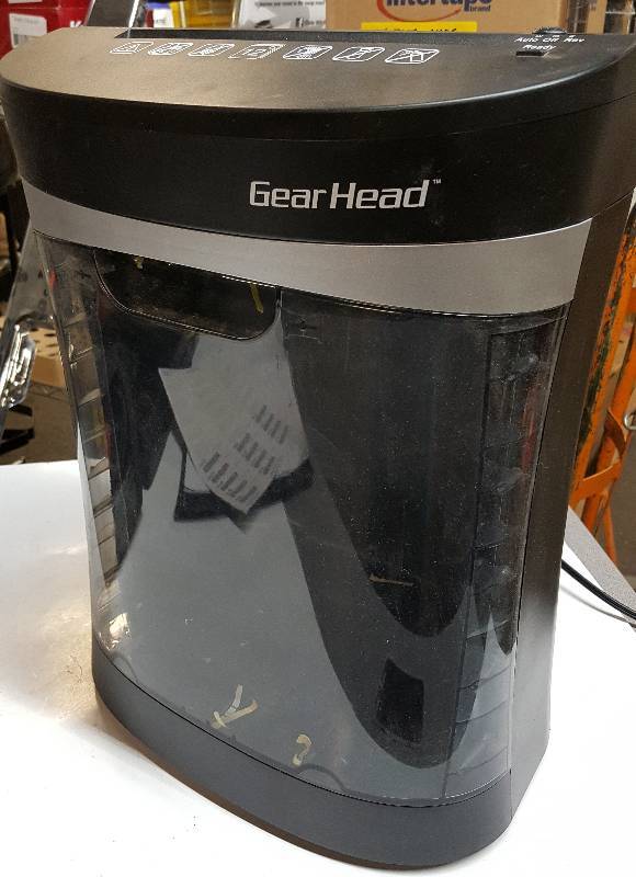 lot 6107 image: Gear Head PX1200CXB 12 Sheet Cross-Cut HomeOffice Shredder with CDDVD Slot
