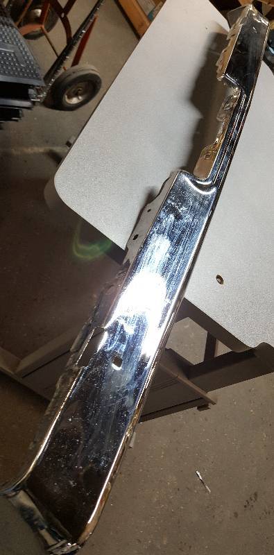 lot 6115 image: Chrome Re plated rear bumper.  Sorry no idea what this might fit.  Worth coming down this Wednesday