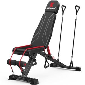 lot 37348 image: Keppi Adjustable Weight Bench, Foldable Workout Bench Press for Full Body Strength Training, Incline Decline Bench with Fast Folding - Retail $139.25