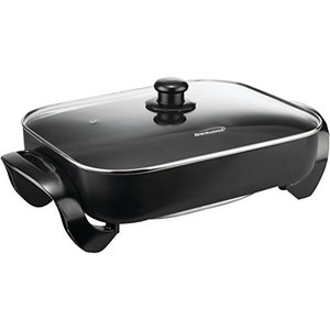 lot 37349 image: Brentwood SK-75 16-Inch Non-Stick Electric Skillet with Glass Lid, Black