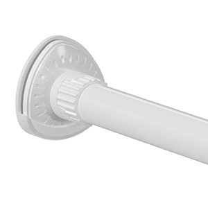 lot 37367 image: Homease Curtain Tension Rod Adjustable 102.8-122.4, Shower Spring Tension Rod with Holders, Non-Slip No Rust for Bathroom Window RV Room Divider Outdoor Curtain, No DrillingScrew Install, White