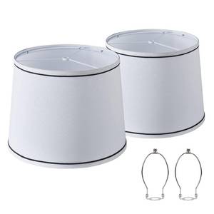 lot 37395 image: White Bedside Lamp Shades Set of 2 Replacement, Fabric Lampshades for Table Lamps Floor Lamps, Medium Lampshades 13 Top x 11 Bottom x 10 High, Drum Lampshades, Lamp Shade Harp Holder Included