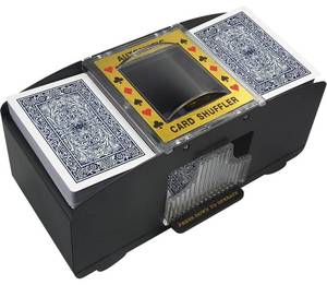 lot 37396 image: TAAVOP Automatic Card Shuffler, 1-2 Deck Battery-Operated Electric Poker Card Shuffler Machine, for Playing CardsUNO