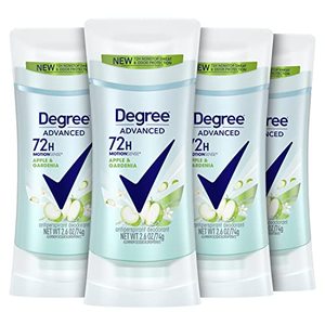 lot 37402 image: Degree Advanced Antiperspirant Deodorant 72-Hour Sweat & Odor Protection Apple & Gardenia Deodorant for Women with MotionSense Technology 2.6 oz, Pack of 4