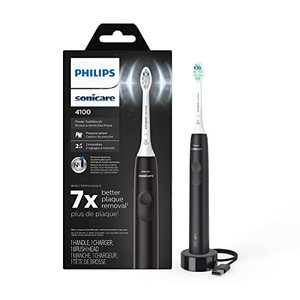 lot 37411 image: Philips Sonicare 4100 Power Toothbrush, Rechargeable Electric Toothbrush with Pressure Sensor, Black