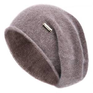 lot 37413 image: jaxmonoy Cashmere Slouchy Knit Beanie Hat for Women Winter Soft Warm Ladies Fleece Wool Knitted Skull Beanies Cap - Brown
