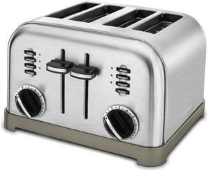 lot 37423 image: Cuisinart 4 Slice Toaster Oven, Brushed Stainless, CPT-180P1