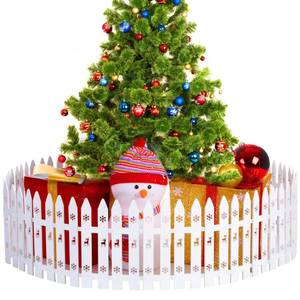 lot 37429 image: Sasylvia 30 Pcs 11 Ft Christmas Tree Fences, White Wooden Picket Fences Xmas Tree Gate Decorations Barrier for Home Indoor Outdoor Garden Wedding Party