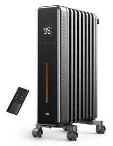 lot 37434 image: Dreo Radiator Heater, 1500W Portable Space Oil Filled with Remote Control, 4 Modes, Overheat & Tip-Over Protection, 24h Timer, Quiet, Large Space, Anti-scald Handle, Large Carpet Caster, Indoor - Retail $129.99