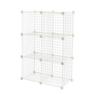 lot 37437 image: Amazon Basics 6-Cube Wire Grid Stackable Storage Shelves, 12 x 12-Inches, Black