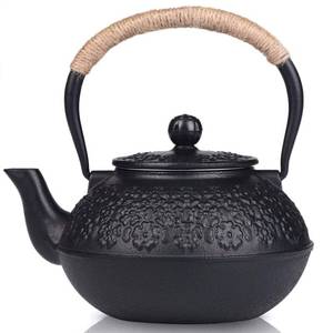 lot 37438 image: Sotya Cast Iron Teapot, 40oz1200ml Japanese Tetsubin Tea Pot with Infuser for Loose Leaf and Tea Bags, Tea Kettle Coated with Enameled Interior for Stove Top, Black