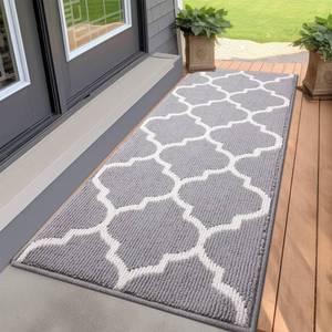 lot 37440 image: OLANLY Indoor Door Mat, 47x20, Non-Slip Absorbent Resist Dirt Entrance Mat, Washable Low-Profile Inside Floor Mat Doormats for Entryway, Grey