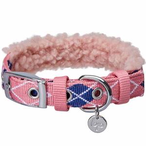 lot 37449 image: Blueberry Pet Soft & Comfy Scottish Argyle Fleece Padded Adjustable Dog Collar with Metal Buckle - Pink, Neck 9-12.5, for Small Breed