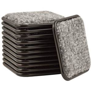 lot 37451 image: SoftTouch 2 12 Square Reusable Carpet Bottom Furniture Caster Cups to Protect Hardwood, Tile or Laminate Floors, BrownGray (12 Pack)