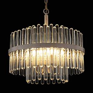 lot 37452 image: Q&S Modern Crystal Chandelier, Luxury Glass Chandeliers for Dining Room,4 Lights Oak White Round Kitchen Light Fixture for Living Room Island Hotel UL Listed