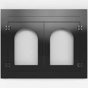 lot 37456 image: Tocretoare Fireplace Door, Fire Places Doors with Screen and Glass Decor Iron Mesh Guard and Magnetic Panels Fits Masonry Fireplaces Size 30in to 37in W x 22.7in to 29.5in H,Free Glass Replacement