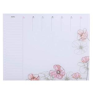 lot 37463 image: Quartet Glass Desktop Weekly Planner, 17 x 22, Whiteboard, Dry Erase Surface, Clean Erase, Includes 1 Dry Erase Marker, Floral (GDP2217F)