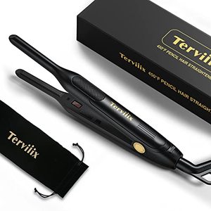 lot 37469 image: Terviiix Pencil Flat Iron for Edges & Short Hair, 310 Inch Small Hair Straightener for Men, Ceramic Mini Flat Iron for Pixie & Beard, 15s Fast Heat up, Dual Voltage, Auto Shut Off