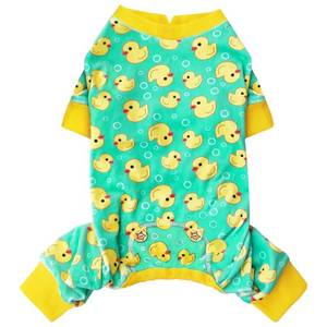 lot 37475 image: KYEESE Dog Pajamas Yellow Ducks for Small Dogs Soft Material Stretchable Dog Pjs Cat Pajama Dog Apparel