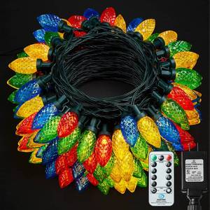lot 37488 image: BlcTec Upgraded Super Big C9 Christmas Lights Outdoor, 100 LED 66 FT Christmas String Lights with Remote, 8 Modes, Waterproof, Timer, Extendable for Trees House Eaves Christmas Decorations, Multicolor