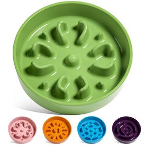 lot 37501 image: LE TAUCI Ceramic Slow Feeder Dog Bowls Small Breed, 0.6 Cups Dog Food Dish for Fast Eaters, Puzzle Bowl for Small Dogs and Cats,Green