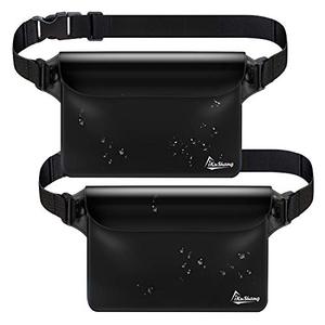 lot 37509 image: Waterproof pouch Waterproof Waist Pouch 2-Pack Waterproof Fanny Pack Beach Accessories Safe & Dry for Boating Swimming fishing Kayaking Snorkeling Beach Keep Your Phone and Valuables Dry