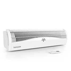 lot 37521 image: Vornado TRANSOM Window Fan with 4 Speeds, Remote Control, Reversible Exhaust Mode, Weather Resistant Case, Whole Room, Ice White - Retail $105.58. 6.75 high low profile x 26 to 40 wide easy-fit system