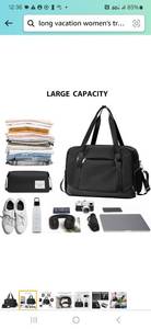 lot 37529 image: Long Vacation Womens Duffel bag with toiletry bag. Black. 18� 12.5