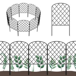 lot 37530 image: OUSHENG 10 Pack Decorative Garden Fence, Total 10ft(L) x 24in(H) Animal Barrier Border, Rustproof Metal Wire Section Edging Fencing Panel for Outdoor Patio Garden Yard, Arched