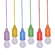 lot 165 image: Improvements 6 Pack IndoorOutdoor LED Pendant Pull Lights with Remote