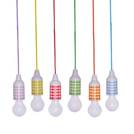 lot 164 image: Improvements 6 Pack IndoorOutdoor LED Pendant Pull Lights with Remote