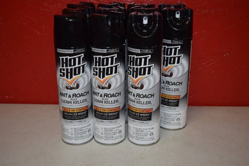lot 239 image: 11 Cans Hot Shot Ant & Roach Plus Germ Killer
