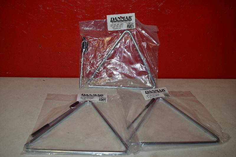 lot 281 image: 3 Danmar Triangle Percussion Instruments