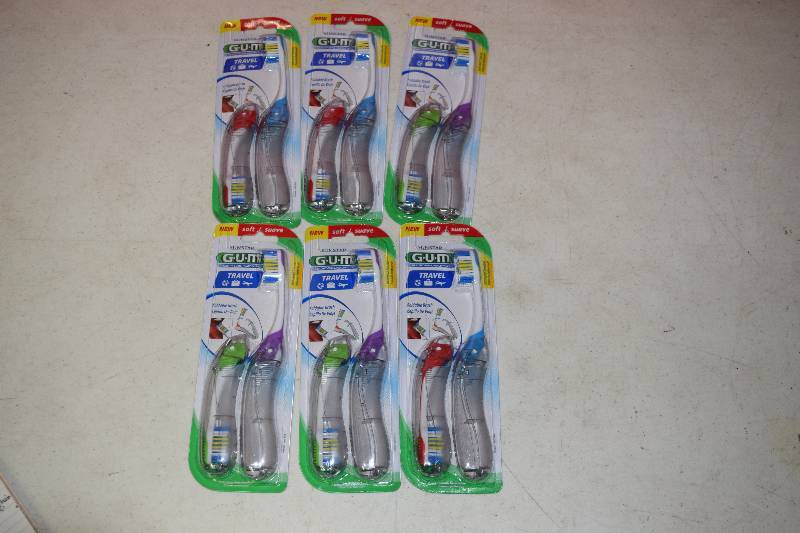 lot 285 image: 6 Packages of 2 GUM Travel Toothbrushes