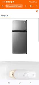 lot 1316 image: 4.5 cu. ft. Top Freezer Refrigerator in Stainless Steel Look, Counter Depth