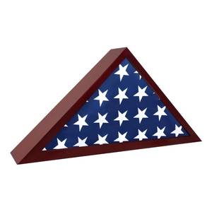 lot 1326 image: ILOT Flag Case for American Veteran Burial Flag Solid Wood Military Flag Display Case Funeral Flag Flag Shadow Boxes to Fit a Folded 5x9.5 American Flag with Polished Plexiglass
