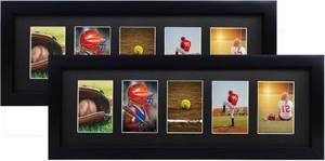 lot 1327 image: Trading Card Display Frame for 5 Standard Cards, 2 Pack, UV Protection, Black Acid-Free Mat, Sports Card Collector Wall Display, Holder for Baseball Basketball Football Hockey Pokemon Standard Card