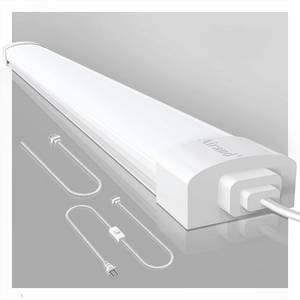lot 1331 image: Airand 5000K LED Ceiling Light Fixture, 2FT IP66 Waterproof 4FT Plug in LED Tube Light, LED Garage Light for Bathroom, Kitchen, Corridor, Garage, Warehouse, Basement, Vanity and Office