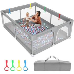 lot 1334 image: 79 �71 Extra Large Baby Playpen, Big Play Pens for Babies and Toddlers, Gap-Free, Climb-Proof Baby Playards for Indoor Fun, Baby Gate Playpen with Zippered Door and Storage Bag