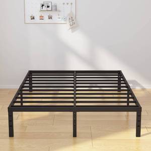 lot 1335 image: EMODA 14 Inch King Bed Frame No Box Spring Needed, Heavy Duty Metal Platform with Steel Slats, Noise Free, Easy Assembly, Black