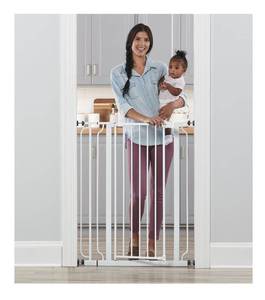 lot 1351 image: Regalo Easy Step 36 Extra Tall Walk Thru Baby Gate, Includes 4-Inch Extension Kit, 4 Pack of Pressure Mount Kit and 4 Pack Wall Cups and Mounting Kit, Pack of 1