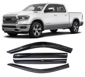 lot 1352 image: WONSABON Window Visors Rain Guards Deflector 4 Piece Set for 2019-2022 Dodge RAM 1500 94806