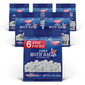 lot 1360 image: Enoz para Moth Balls For Insects, Kills Clothes Moths and Carpet Beetles, No Clinging Odor, 4 Oz (Pack of 12)