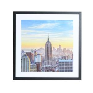 lot 2161 image: Frame Amo 24x24 Black Picture Frame with 19.5x19.5 White Mat Opening for 20x20 Image, 1 Inch Border, Acrylic Face