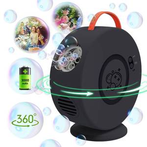 lot 2164 image: Bubble Machine for Kids Toddlers,Automatic Bubble Blower Rechargeable, 90° 360° Auto Rotatable Portable Bubble Maker Electric Bubbles Toy for 3 4 5 Year Old, Outdoor Wedding Party Birthday Gifts
