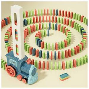 lot 2165 image: PREPHY Kids Games Domino Train Toys 180PCS Automatic Stacking Creative Game 3 Year Old - Stem Montessori Toy for Boys 4-6 - Summer Autistic Christmas Birthday Gifts 5 6 Toddler Girls Ages 4-8