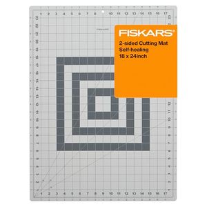 lot 2178 image: Fiskars Self Healing Cutting Mat for Crafts, Sewing, and Quilting Projects - 18�� x 24 Grid - Rotary Fabric Cutting Craft Mat with Ruler Grid - Gray