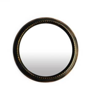 lot 2180 image: WazStone Royal Chevalier Emblem Dark Iron 16 inch Black Round Decorative Mirror, Classic Antiquity European Style, Easy Hanging String on The Back, Brushed Metallic Texture, Plastic Frame, Black