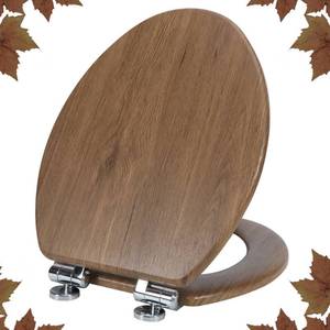 lot 3147 image: Elongated Toilet Seat Molded Wood Toilet Seat with Quietly Close and Quick Release Hinges, Easy to Install also Easy to Clean by Angol Shiold (Elongated, Grey)